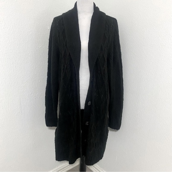 Faded‎ Glory Women’s Plus Size 3X Vintage Y2K Long Cable Knit Cardigan Sweater - Picture 1 of 8